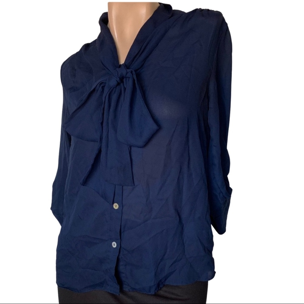 Lovoosh Tie Neck Blouse - Picture 1 of 9